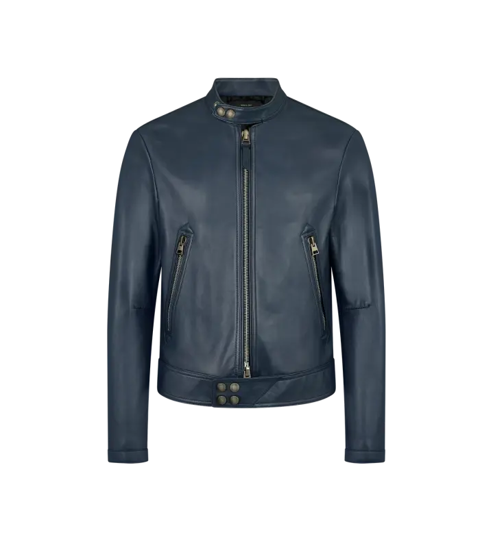 GRAIN LEATHER CAFE RACER MIDNIGHT NAVY online